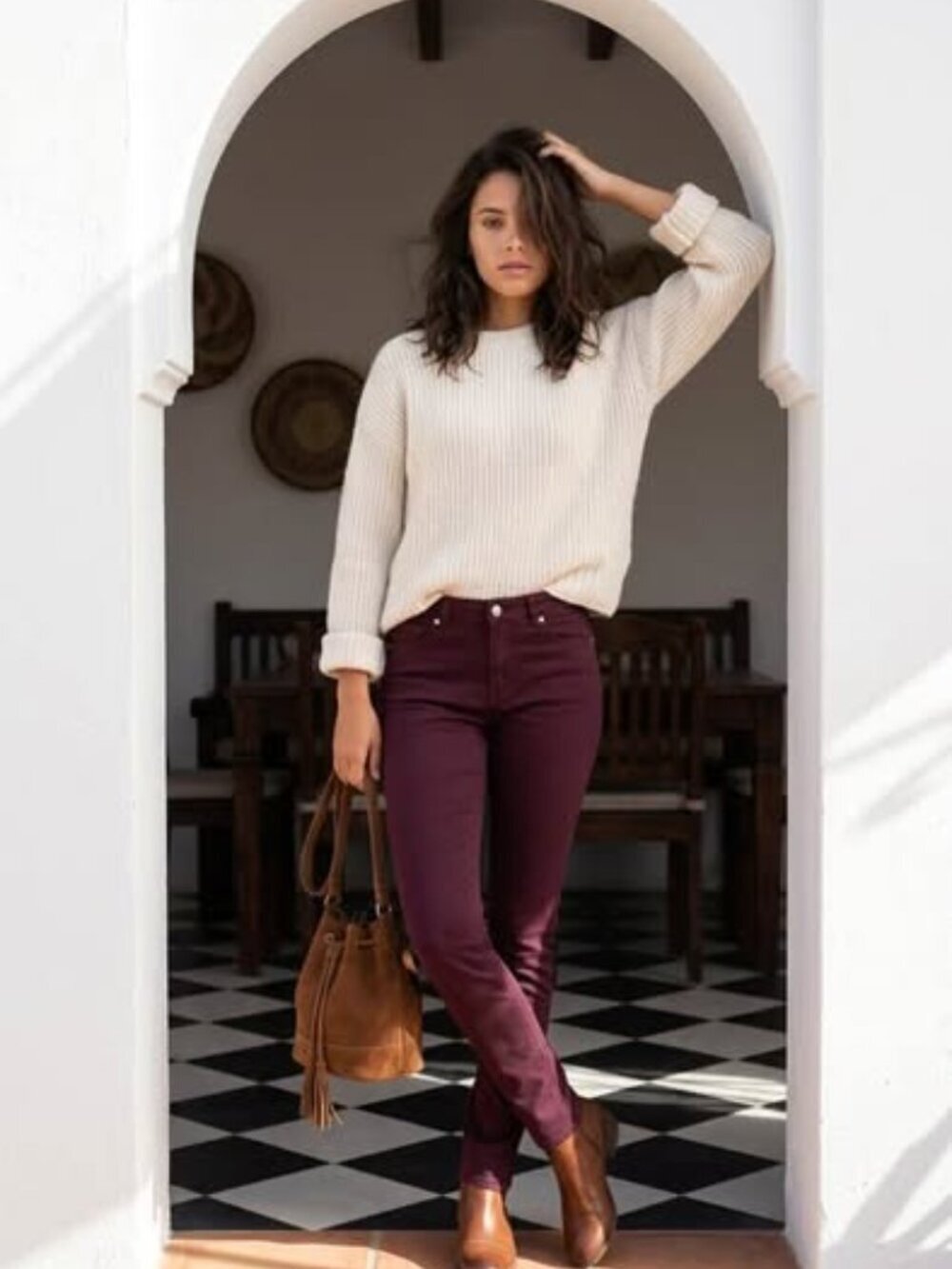 Buffalo David Bitton Women's Burgundy Skinny Jeans Size 6/28 Stretch Mid Rise